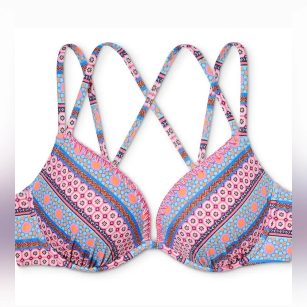 Shade & Shore Pink and‎ Blue One Piece Swimsuit